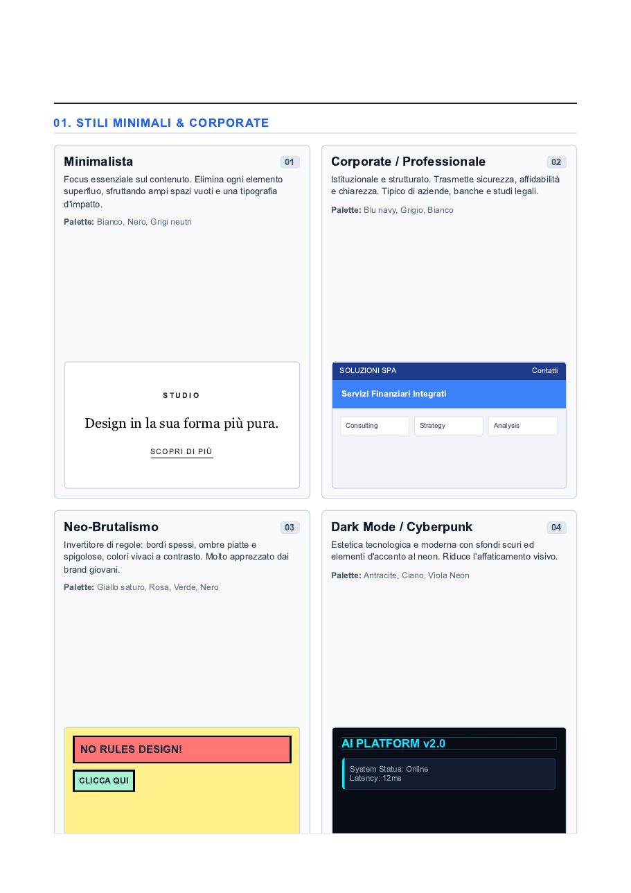 Guida agli stili di web design, pagina 1